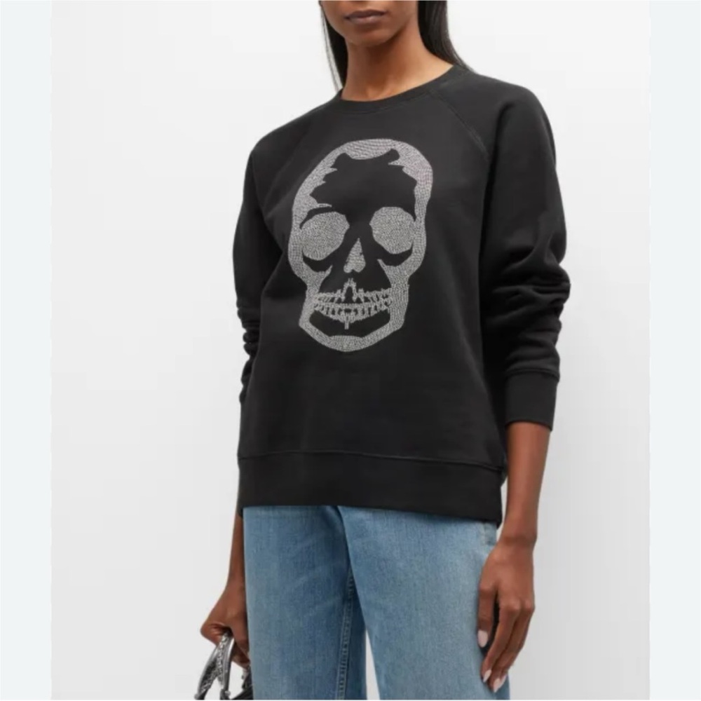 Zadig & Voltaire Black Sweatshirt with Silver Skull